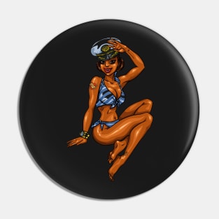 Pretty Black Sailor Lady Pin