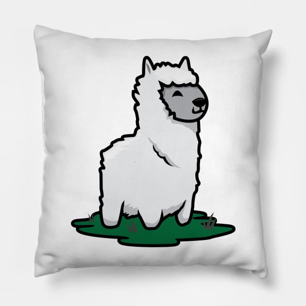 Alpaca - White Pillow by itsmidnight