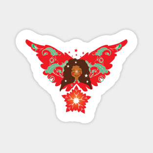 Red Christmas Angel Magnet