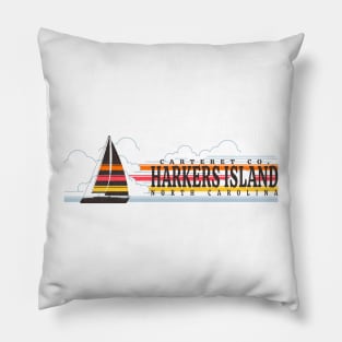 Harkers Island, NC Summertime Vacationing Sailboat Pillow