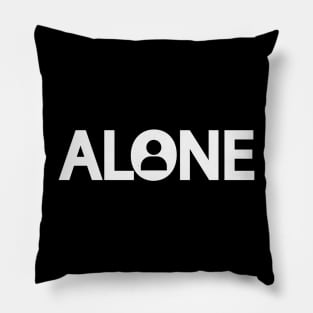 Alone being alone text design Pillow