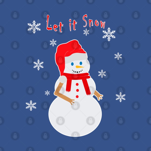 Snowman with Santa Claus hat with tagline: Let it Snow by SPJE Illustration Photography