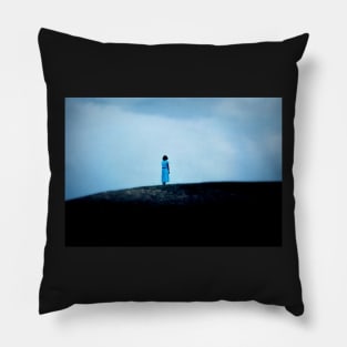 Lady in blue Pillow