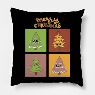 Kawaii Christmas Tree Merry Christmas Pillow