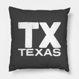 TX Texas Vintage State Typography Pillow