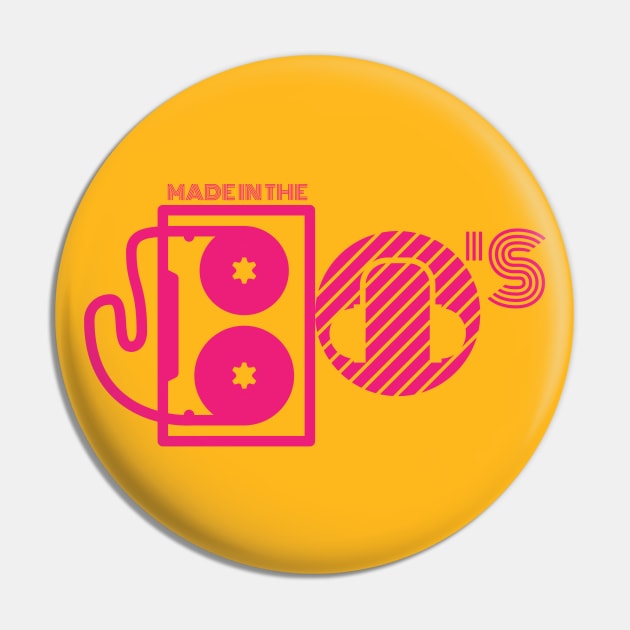 Made in the 80s Neon Pink Pin by Artist Rob Fuller