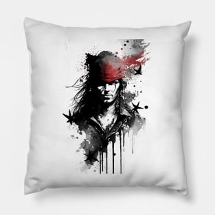 Pirate Sailing on The Inky Seas Pillow