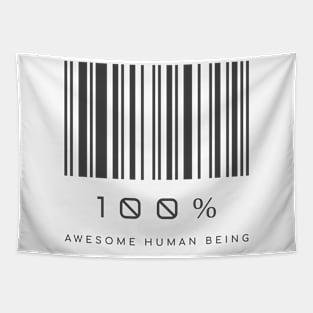 100% Awesome Human Being, Self Love Motivation Tapestry