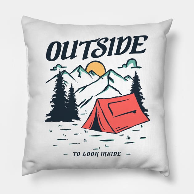 Go Outside To Look Inside Pillow by xyz_studio