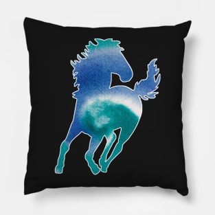 Horse Wave Watercolor Pillow