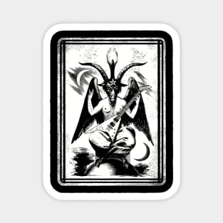 Baphomet guitar arrow white Magnet