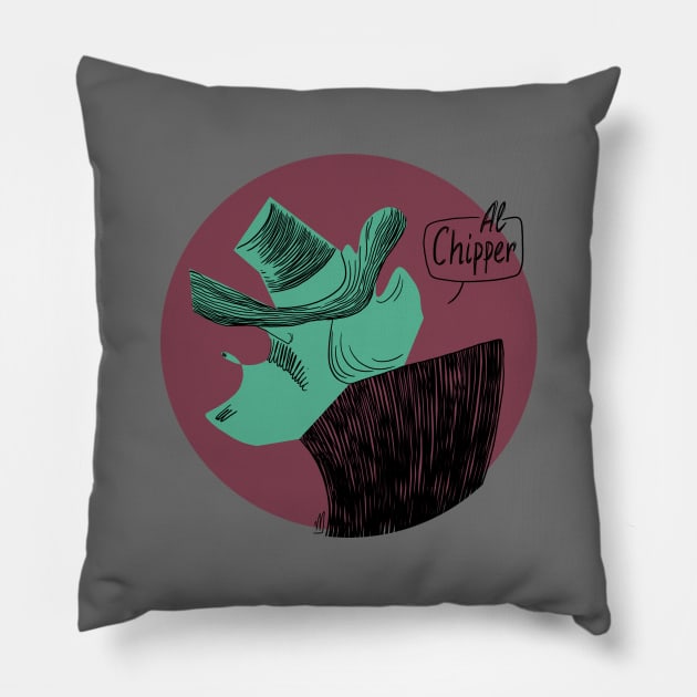 Al Chipper Pillow by EgoBazaar