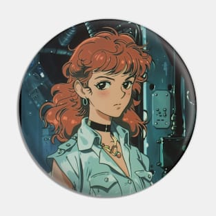 Retro Anime Girl Vintage 70s 80s 90s Pin