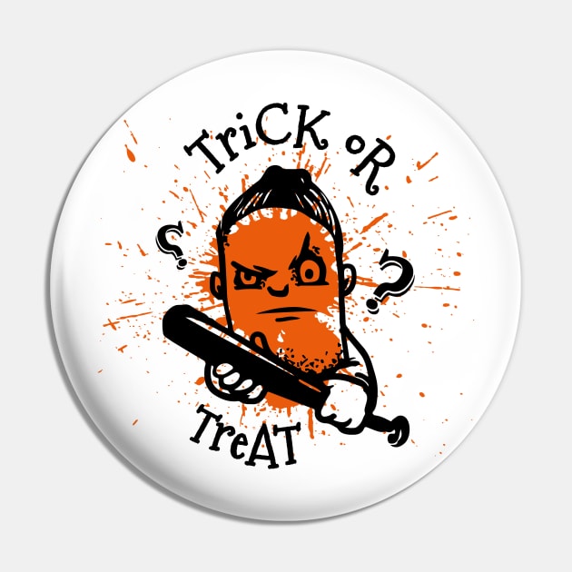 Halloween Trick Or Treat Horror Baseball Pin by TEEWEB