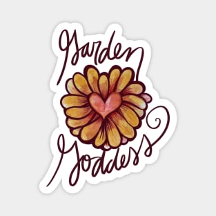 Garden Goddess Flower Heart Magnet