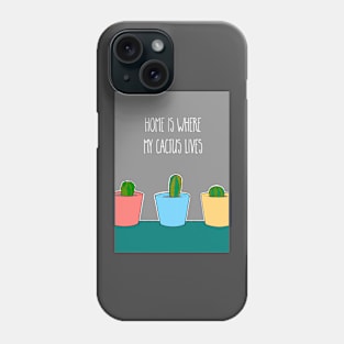 Home Is Where My Cactus Lives Phone Case