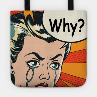 pop art crying girl Tote