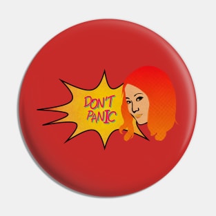 "Do Not Panic" Pop Art Chinese Woman Pin