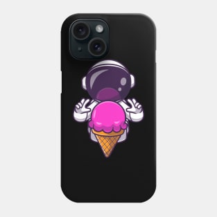 Astronaut Fortune Telling with Planet Ice Cream Cartoon Phone Case