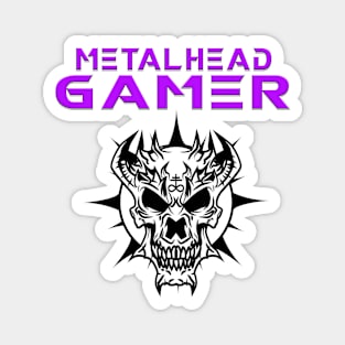 Metalhead Gamer Demon Skull Purple Magnet