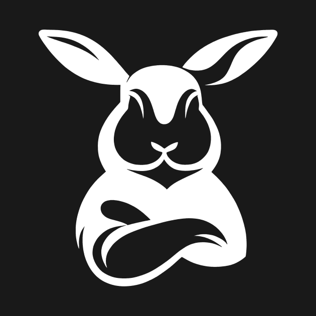 Bunny with Crossed Arms Silhouette by HBfunshirts
