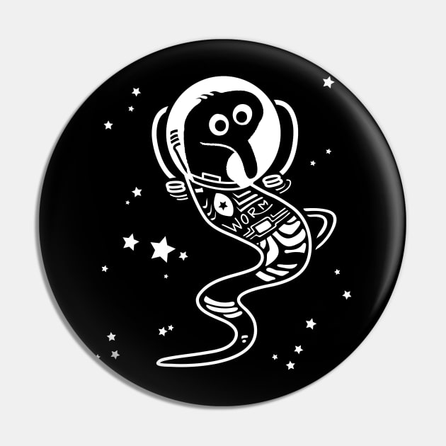 Worm on a String Magic Astronaut Designs - Wormstronaut in Outer Space Pin by YourGoods