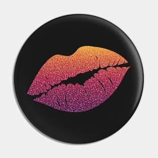 Dark Sunset Ombre Faux Glitter Lips Pin