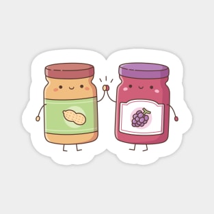 Cute High Five Peanut Butter and Jelly Best Friends Magnet