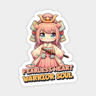 Fearless Heart Warrior Soul Samurai Anime Girl Magnet