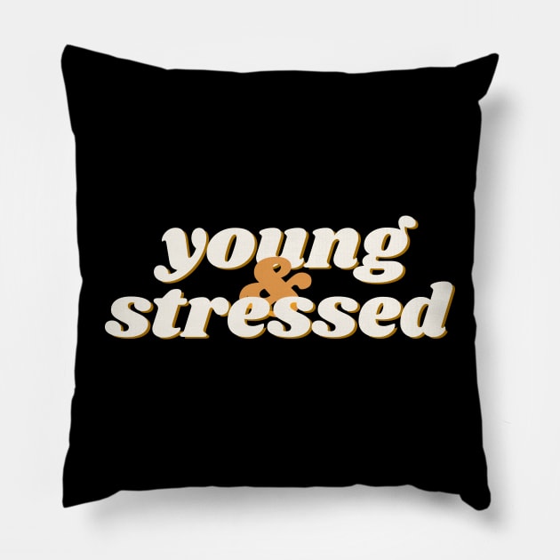 young and stressed Pillow by monoblocpotato