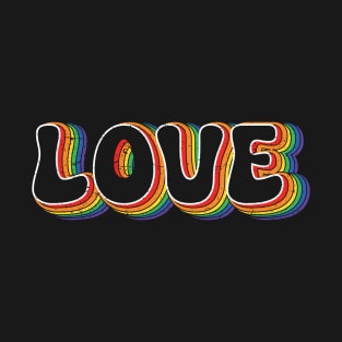 Love Design for LGBTQ Pride Supporters Retro Vintage Style T-Shirt