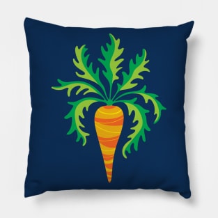 CRAZY CARROT Fun Healthy Vegetable Veggie Orange Green - UnBlink Studio by Jackie Tahara Pillow