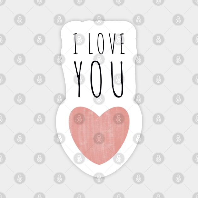 I Simply Love You - Valentine’s Day/ Anniversary Greeting Card  for girl/boyfriend, wife/husband, partner, children, or loved one - Great for stickers, t-shirts, art prints, and notebooks too Magnet by cherdoodles