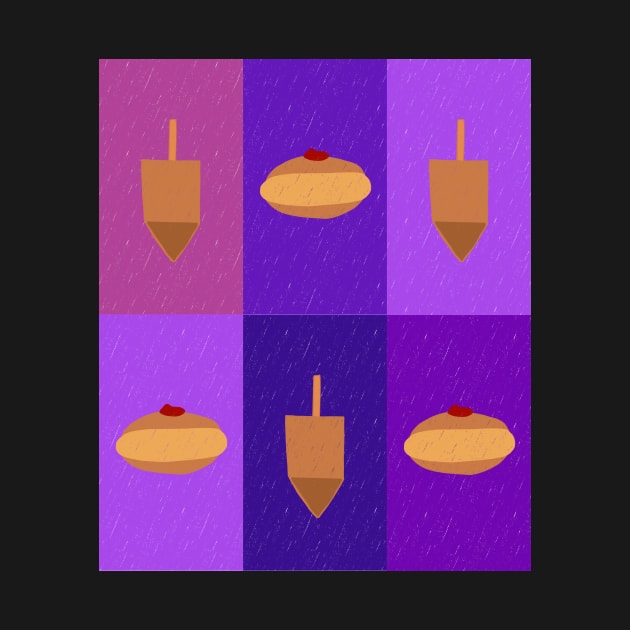 D&amp;D - Doughnuts and Dreidels Purple Grid by TillaCrowne