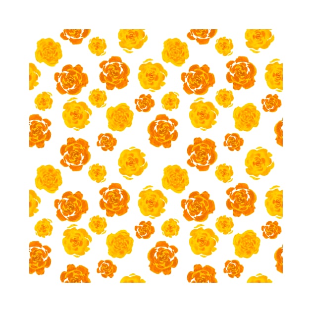 Yellow Watercolor Roses Pattern by ZeichenbloQ