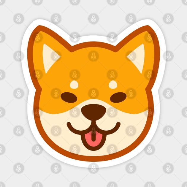 Gold Shiba: Eyes open tongue Magnet by Red Wolf