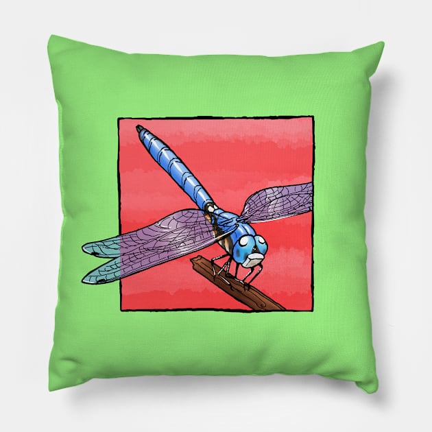 Garden Defenders: Dragonfly Pillow by Meganopteryx