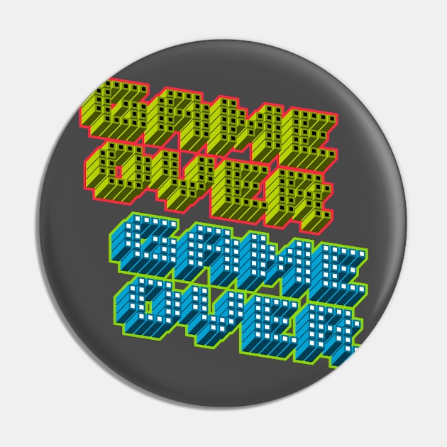 Game Over Pixel Pin by superdupertees