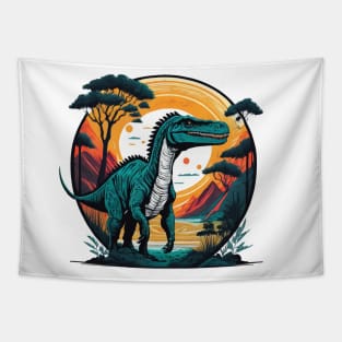 Dinosaur rounded color design Tapestry