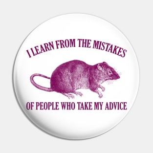 Learn from the Mistakes Rat Pin