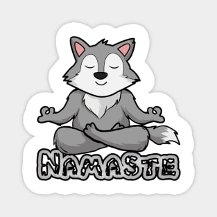 namaste wolf yoga Magnet