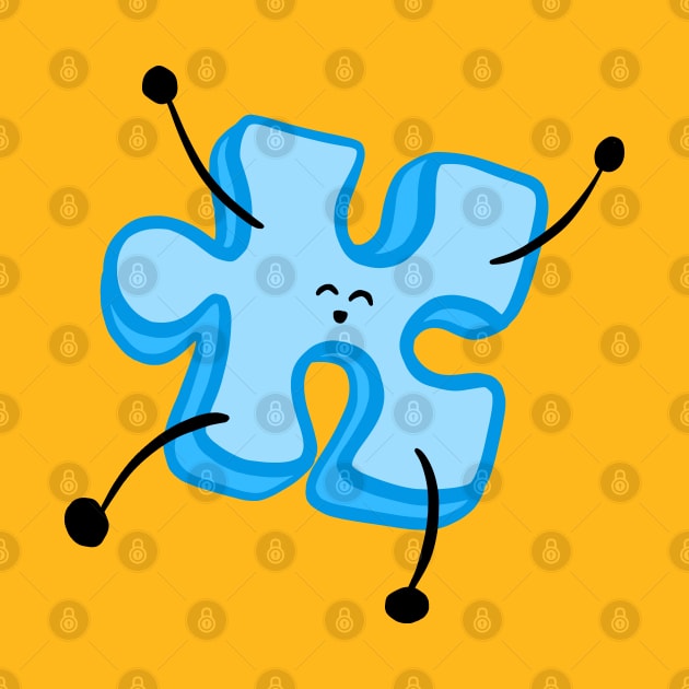 Little Blue Jigsaw Puzzle Piece Character by Squeeb Creative