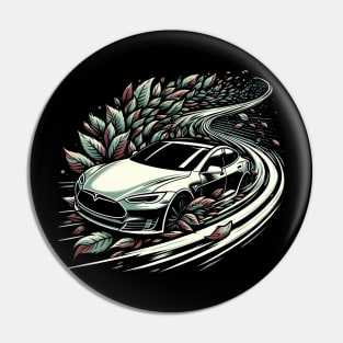 Tesla leaving trail of leaves Pin