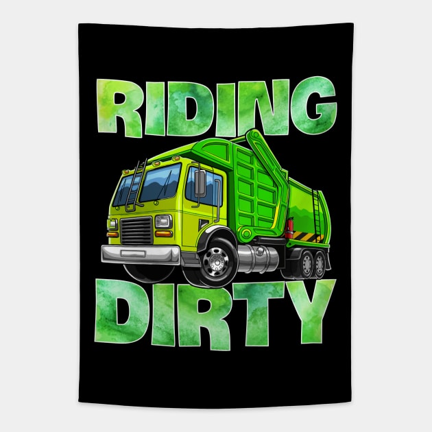 Recycling Trash Garbage Truck T Kids Men Riding Dirty Tapestry by ReneeShitd