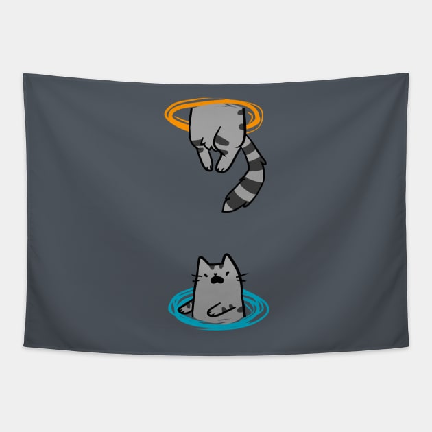 Portal Cat Tapestry by crowlines