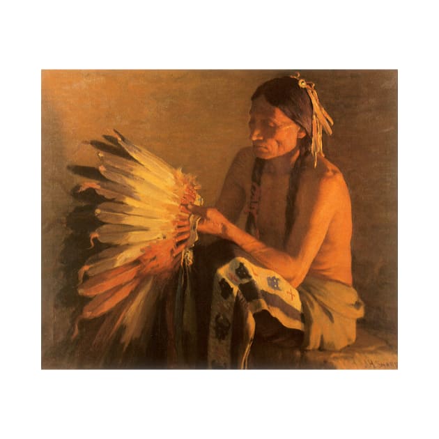 Old War Bonnet by Joseph Henry Sharp by MasterpieceCafe