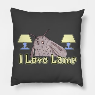 Moth Loves Lamp Meme Pillow