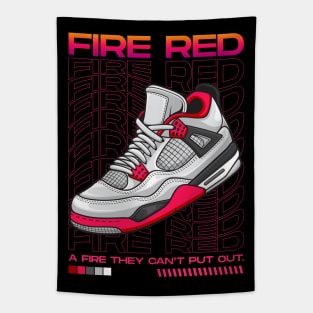 AJ 4 Retro Fire Red Sneaker Tapestry