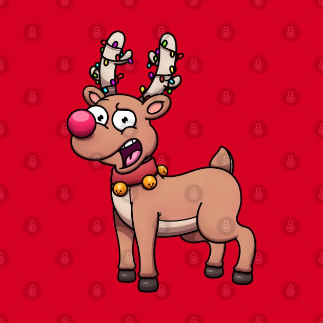 Cute Christmas Reindeer With Christmas Lights by TheMaskedTooner