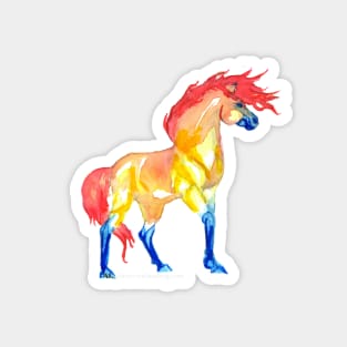 Wind Blown Fire Horse Magnet